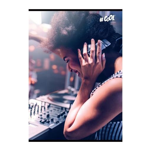 Füzet, tűzött, A5, kockás, 96 lap, COOL BY VICTORIA, "DJ"