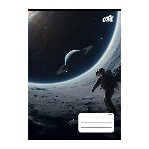 Füzet, tűzött, A5, kockás, 32 lap, COOL BY VICTORIA "Man on the Moon", "27-32"