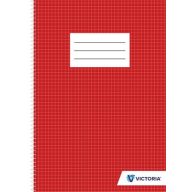 Spirálfüzet, A4, kockás, 70 lap, VICTORIA PAPER