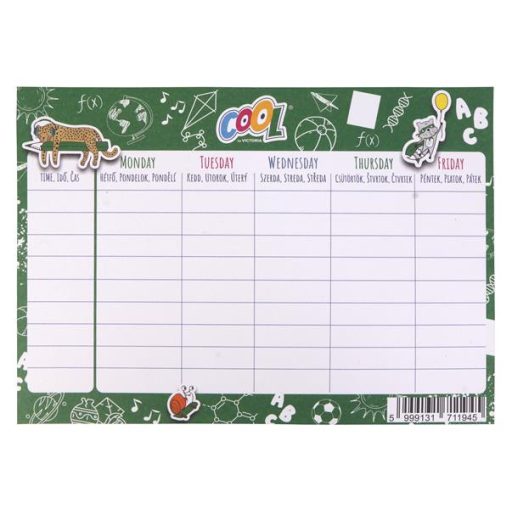 Órarend, A5, kétoldalas, COOL BY VICTORIA