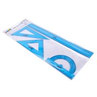   Vonalzókészlet, műanyag, 4 darabos, COOL BY VICTORIA, kék