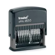  Számbélyegző, TRODAT, "Printy 48313", fekete ház, fekete párnával