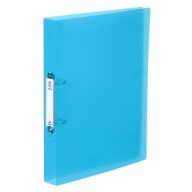   Gyűrűs könyv, 2 gyűrű, 40 mm, A4, maxi, PP, cserélhető címke, VIQUEL "Propyglass", kék
