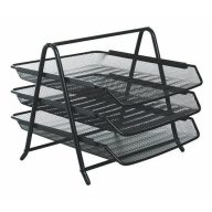 Irattálca, fémhálós, 3 részes, VICTORIA OFFICE, fekete