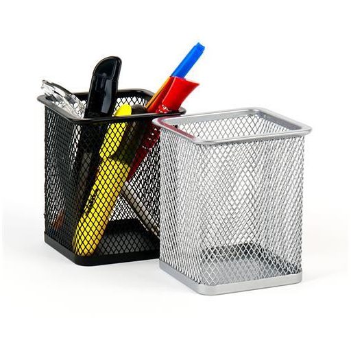 Írószertartó, fémhálós, szögletes, VICTORIA OFFICE, fekete