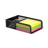   Kockatömbtartó és gemkapocstartó, fémhálós, VICTORIA OFFICE, fekete