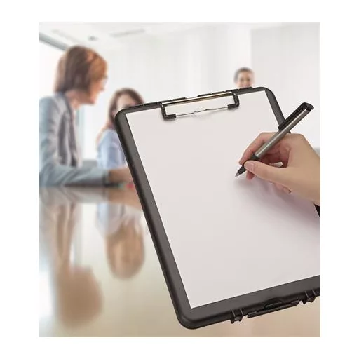 Felírótábla, A4, műanyag, tárolórekesszel, MAUL, fekete