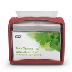   Szalvéta adagoló, 16,9x20,1x14,1 cm, asztalra helyezhető, N4 rendszer, Signature line, TORK "Xpressnap", vörös