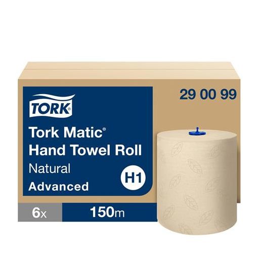 Kéztörlő, tekercses, 2 rétegű, H1 rendszer, Advanced, TORK "Matic", natúr