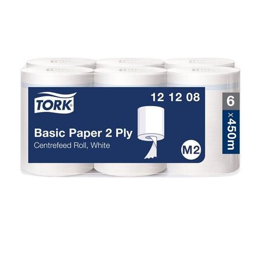 Kéztörlő, tekercses, belsőmag-adagolás, 2 rétegű, M2 rendszer, Universal, TORK, fehér
