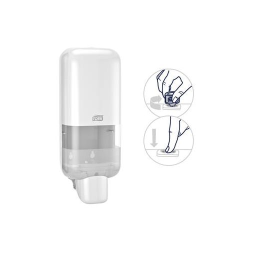 Hab- és folyékony szappan és kézfertőtlenítő adagoló, S4 rendszer, TORK, fehér