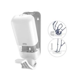   Folyékony szappan és kézfertőtlenítő adagoló, S4 rendszer, TORK "Könyökkaros", fehér