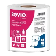   Törlőpapír, 100% cellulóz, tekercses, 110 m, 20 cm átmérő, 2 rétegű, SOVIO