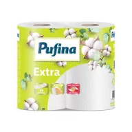   Háztartási papírtörlő, 2 rétegű, 95 lap, 2 tekercses, PUFINA "Extra"
