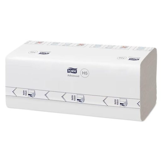 Kéztörlő, hajtogatott, H5 rendszer, 1 rétegű, Advanced, TORK "PeakServe", fehér-szürke nyomat