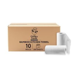   Háztartási papírtörlő, bambusz, 2 rétegű, 100 lap, 10 tekercses, CHEEKY PANDA, fehér
