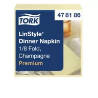   Szalvéta, iparilag komposztálható, 1/8 hajtogatott, 1 rétegű, 39x39 cm, Premium, TORK "LinStyle", pezsgő
