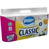   Toalettpapír, 3 rétegű, kistekercses, 8 tekercs, OOOPS "Classic", kamilla