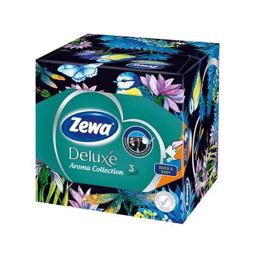 Papír zsebkendő, 3 rétegű, 60 db, ZEWA "Aroma Collection"