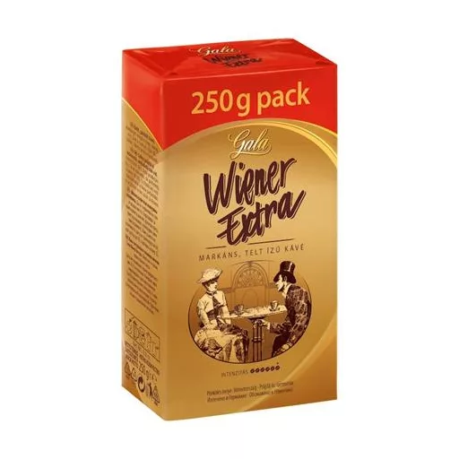 Kávé, pörkölt, őrölt, 250 g, GALA "Wiener Extra"