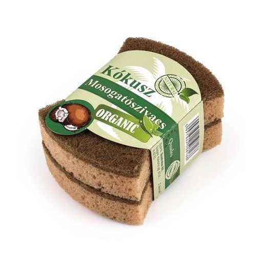 Mosogatószivacs, 2 db, BIO NATURAL, kókusz