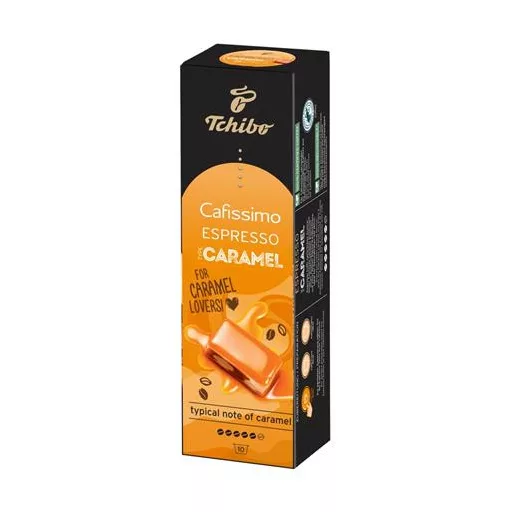 Kávékapszula, 10 db, TCHIBO "Cafissimo Espresso Caramel"