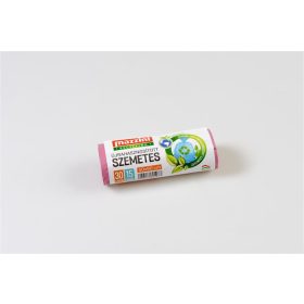   Szemeteszsák, újrahasznosított, 30 l, 15 db, 50x60 cm, 12 µ, MAZZINI, pink