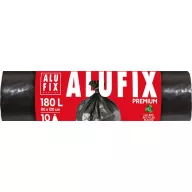 Szemeteszsák 180 l, 10 db, 80x120 cm, 45 µ, ALUFIX, fekete