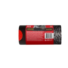   Szemeteszsák, zárószalagos, 60 l, 10 db, 64x69 cm, 33 µ, ALUFIX "Aluflexy", fekete