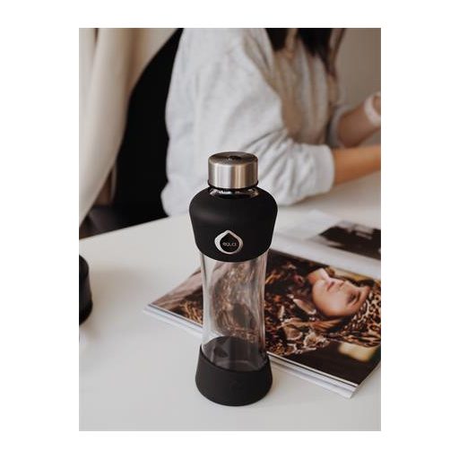 Kulacs, 550 ml, üveg, EQUA "Active", fekete