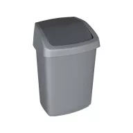   Billenős szemetes, 25 l, CURVER "Swing top", ezüst/grafit
