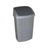   Billenős szemetes, 50 l, CURVER "Swing top", ezüst/grafit