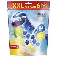   WC frissítő blokk, 6 db-os, DOMESTOS "Power 5", óceán és lime