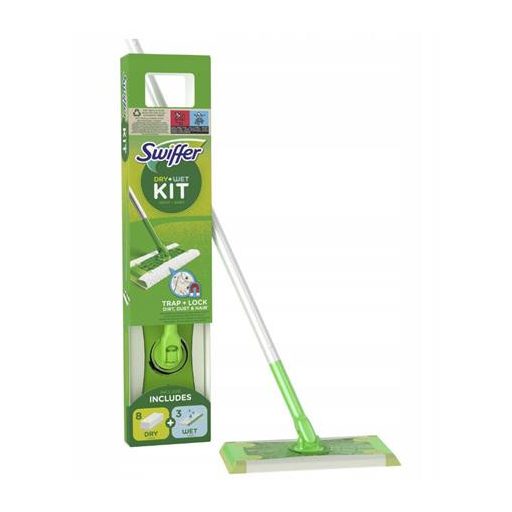 Kezdőkészlet, felmosó, nedves- és száraz utántöltővel, SWIFFER "Sweeper"