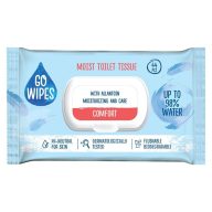   Toalettpapír, nedves, visszazárható tetővel, 44 db, GO WIPES "Comfort"