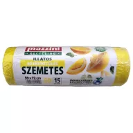   Szemeteszsák, újrahasznosított, köthető füles, illatosított, 60 l, 15 db, 59x72 cm, 13 µ, MAZZINI, citrus illat