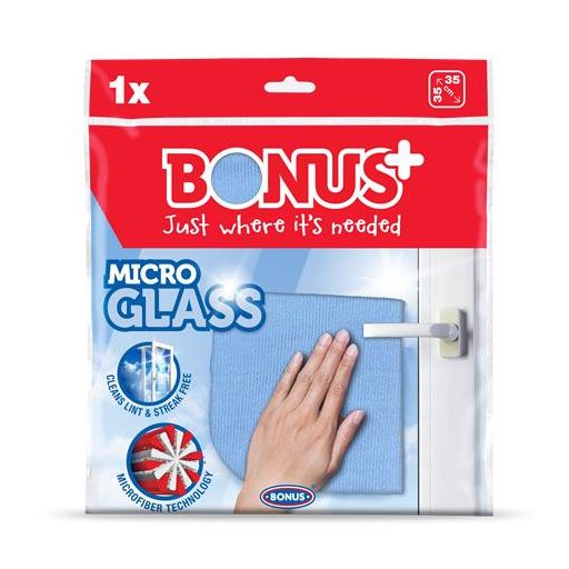 Ablaktörlő kendő, mikroszálas BONUS "MicroGLASS"