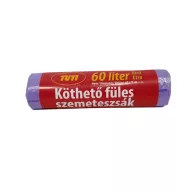   Szemeteszsák, köthető füles, 60 l, 16 db, 60x75 cm, 9 µ, TUTI, lila