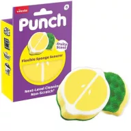   Súrolószivacs, rugalmas, VILEDA "Punch Scrub 'n' Flex", citrom