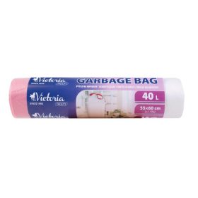   Szemeteszsák, zárószalagos, 40 l, 15 db, 55x60 cm, VICTORIA FACILITY