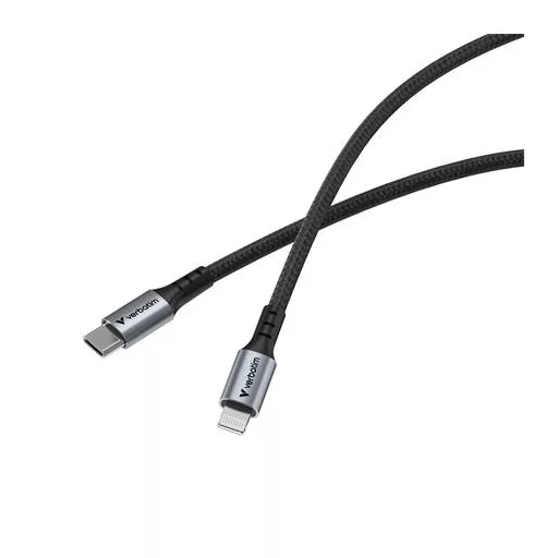 USB kábel, USB-C - Lightning (Apple), 1,2m, VERBATIM, fekete