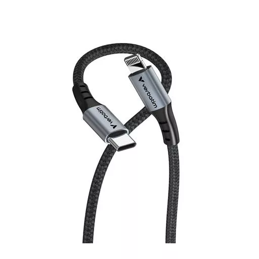 USB kábel, USB-C - Lightning (Apple), 1,2m, VERBATIM, fekete