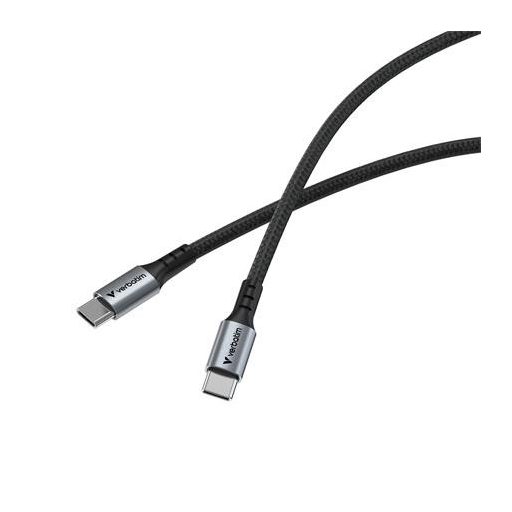 USB kábel, USB-C - USB-C, 1,2 m, 100W, VERBATIM, fekete