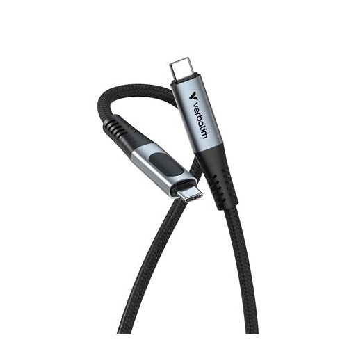 USB kábel, USB-C - USB-C, 1,2 m, 100W, teljesítménykijelzővel, VERBATIM