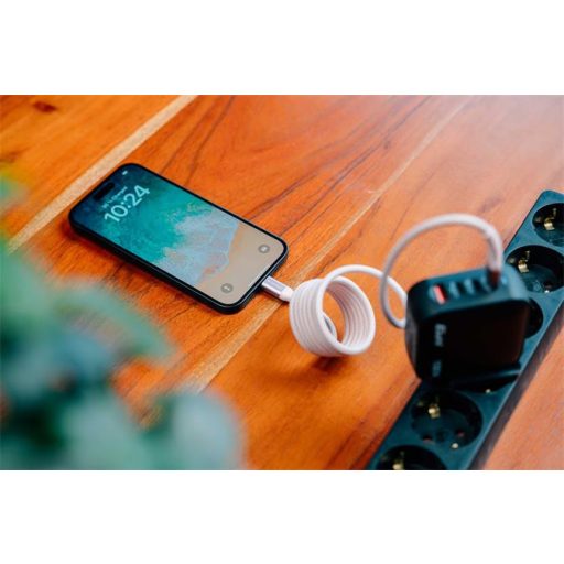 USB kábel, USB-C - USB-C, 1,2 m, 60W, mágneses, VERBATIM, szürke