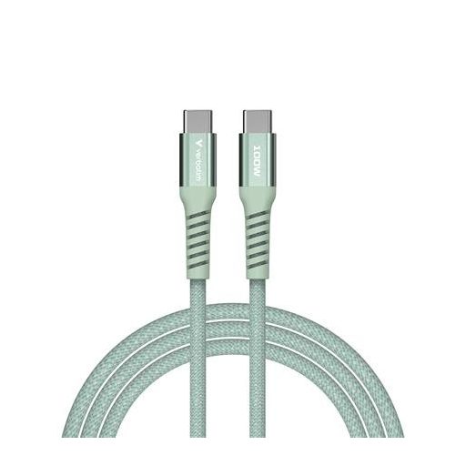 USB kábel, USB-C - USB-C, 1,2 m, 100W, mágneses, VERBATIM, zöld