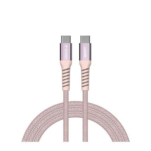 USB kábel, USB-C - USB-C, 1,2 m, 100W, mágneses, VERBATIM, rózsaszín