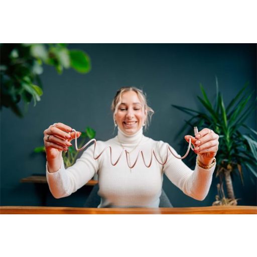 USB kábel, USB-C - USB-C, 1,2 m, 100W, mágneses, VERBATIM, rózsaszín