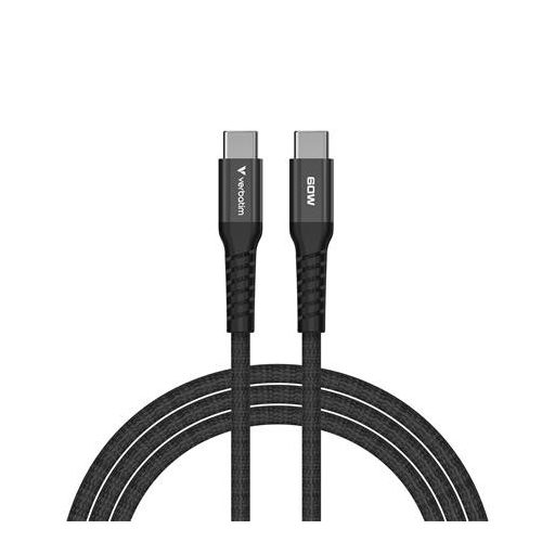 USB kábel, USB-C - USB-C, 1,2 m, 60W, mágneses, VERBATIM, fekete