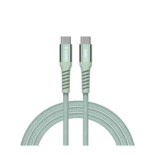 USB kábel, USB-C - USB-C, 1,2 m, 60W, mágneses, VERBATIM, zöld